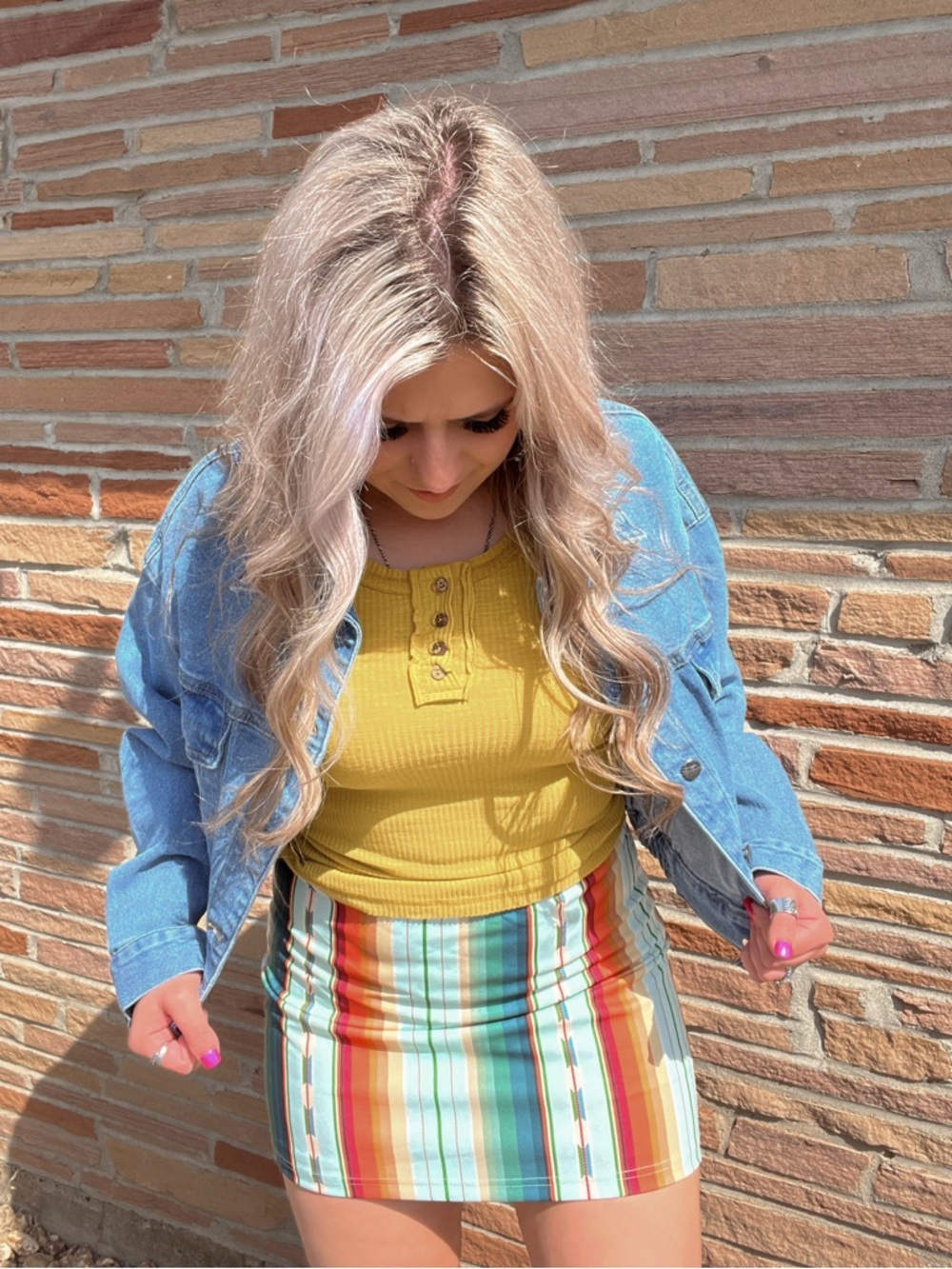 Striped Multicolor Mini Skirt - Casual Summer Style